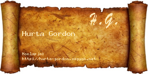 Hurta Gordon névjegykártya